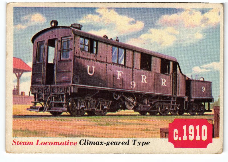 13775 Topps Chewing Gum Card, Railroad Series, No. 39, Steam Locomotive Climax