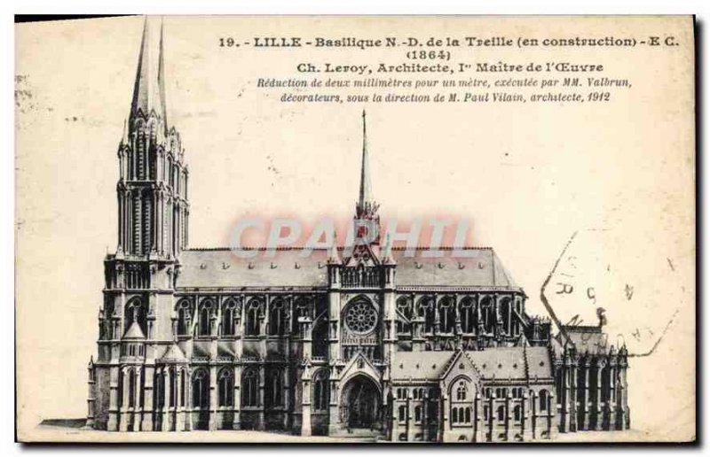 Postcard Old Lille Basilique Notre Dame de la Treille