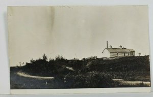 Rppc Wood or Saw Mill on the Hill Stacks of Lumber Real Photo Postcard O3