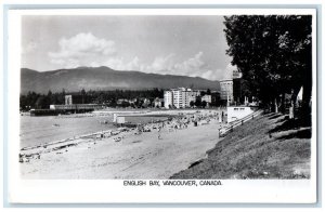 1953 English Bay Vancouver BC Canada Posted RPPC Photo Vintage Postcard