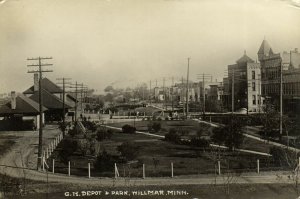 PC CPA US, MINNESOTA, WILLMAR, G.N. DEPOT&PARK, REAL PHOTO POSTCARD (b5720)