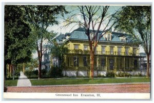 c1920's Greenwood Inn & Restaurant Dirt Road Pathway Evanston Illinois  Postcard