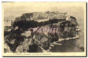 Old Postcard Monaco Rocher taken Observatory View