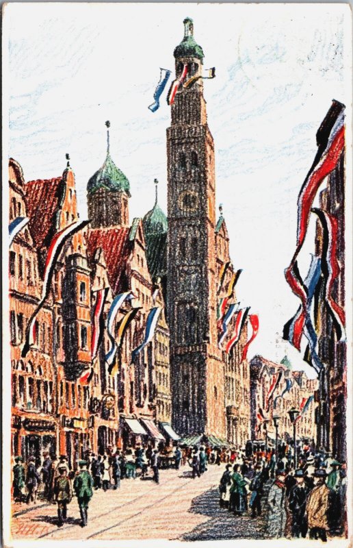Germany Hindenburg Tag Augsburg 1915 Altmark Vintage Postcard C055
