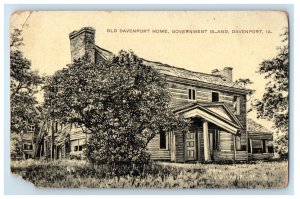 c1910's Old Davenport Home Government Island Davenport Iowa IA Antique Postcard