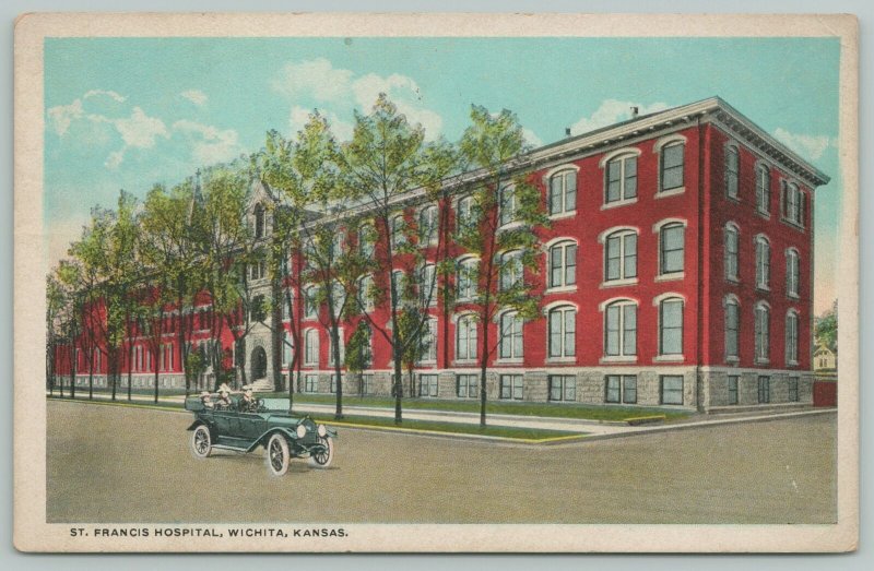 Wichita Kansas~Saint Francis Hospital~1920s Postcard