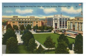 DE - Wilmington. Aerial View of Rodney Square with Post Office & Public Bldg