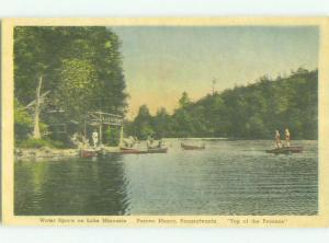 1940's CANOE BOATS AT POCONO MANOR HOTEL Pocono Manor Pennsylvania PA HQ5666