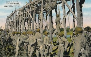 CAMP HOOD , Texas, 1930-40s ; Rope climbing, Tank Destroyer Obstacle Course