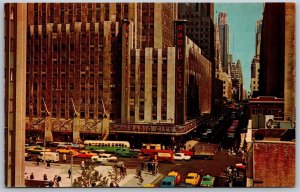 Vtg New York City Ny Radio City Music Hall Theatre Street View Postcard