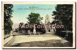 Postcard Old ETRETAT The Church And Calvary Monument Aux Morts