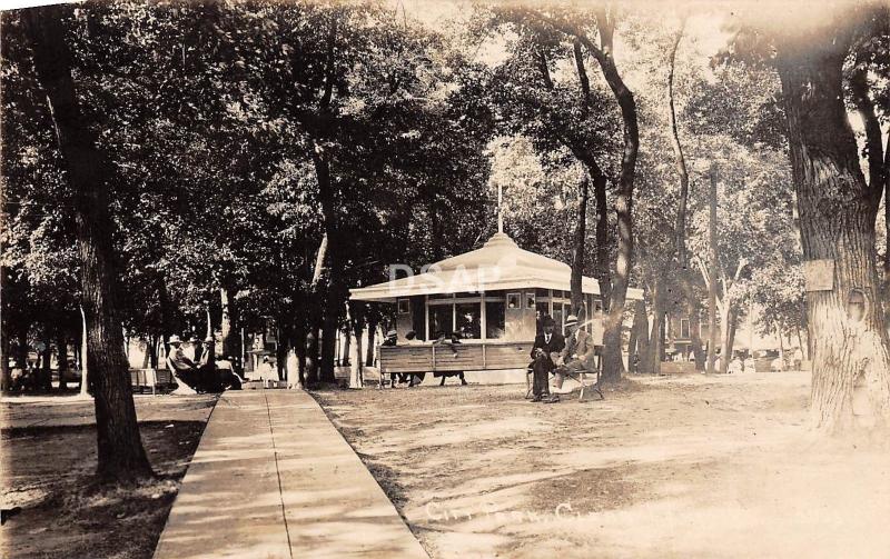 Iowa Ia Real Photo RPPC Postcard c1930 CLEAR LAKE City Park Pavilion 2 