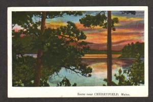 ME Scene near CHERRYFIELD MAINE Postcard Sunset PC