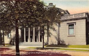 Chicago Illinois~Second Church of Christ on Wrightwood & Pine Grove Ave~c1910 Pc