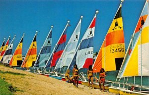 Welcome To Southern California Beach Sailboats Bikini Girls 1970s Postcard