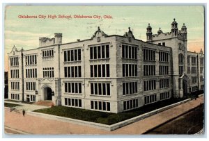 1918 Oklahoma City High School Exterior Building Oklahoma City Oklahoma Postcard