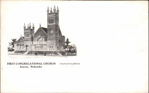 Aurora NE Nebraska Church c1905 Postcard