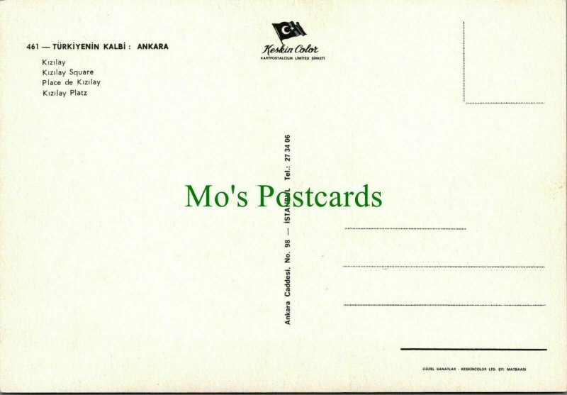 Turkey Postcard - Kizilay Square, Ankara   RR11628