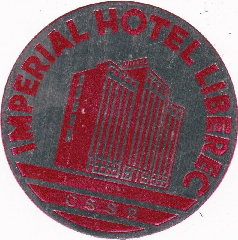 Russia CSSR Imperial Hotel Liberec Vintage Luggage Label lbl0315