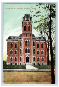 c1910 Muncie High School Muncie Indiana IN Unposted Antique Postcard