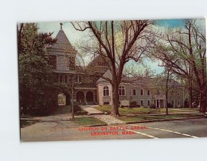 Postcard Church On Battle Green Lexington Massachusetts USA