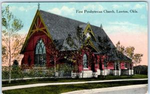 LAWTON, Oklahoma  OK    FIRST PRESBYTERIAN CHURCH  ca 1910s   Postcard