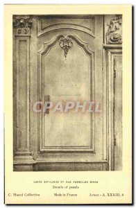 Old Postcard Louis XIV Louis XV Oak Paneled Room Datials of panels