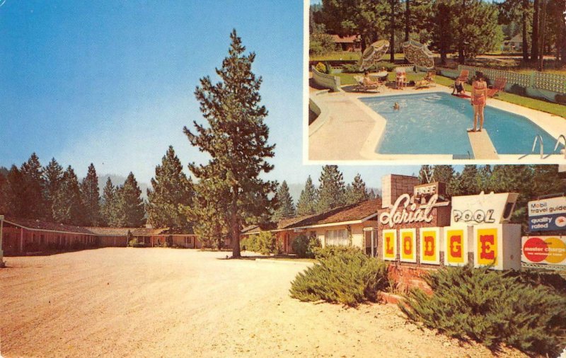 LARIAT LODGE Quincy, CA Roadside Motel Feather River Country ca 1960s Postcard