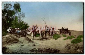 Scenes and Types of Morocco Old Postcard The halt to Wells