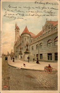 St Louis Missouri Union Station c1900-20s Vintage Postcard