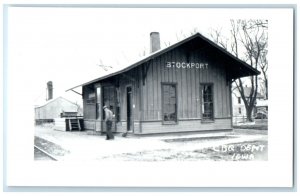 c1960's CBQ Depot Stockport Iowa Vintage Train Depot Station RPPC Photo Postcard