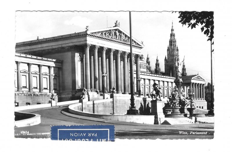 RPPC Austria Vienna Wien Parliament Building Vintage PAG Glossy Postcard