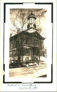 Vtg RPPC 1940s Rutland County Court House Rutland VA Virginia UNP Cars Street