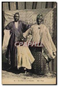 Old Postcard Negro Male black A chef and his family