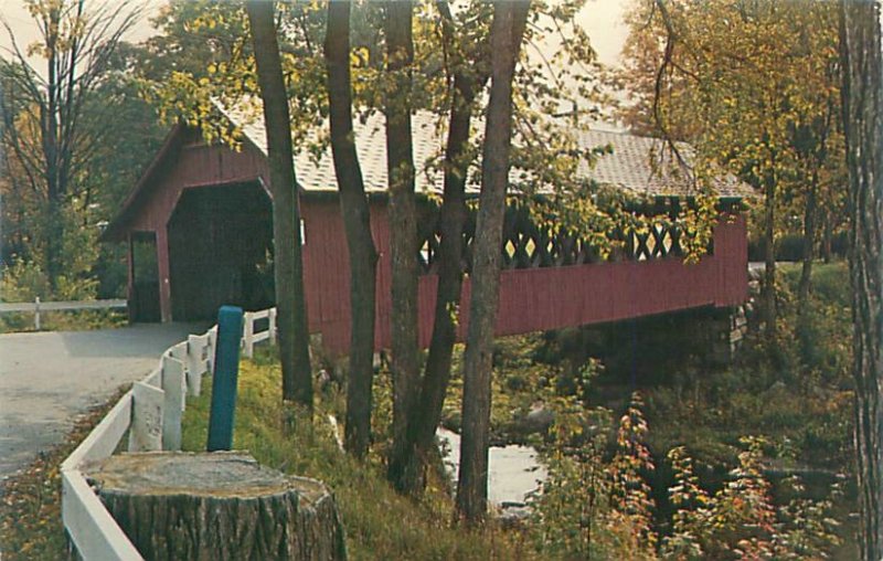 Brattleboro VT Creamery Covered Bridge Over WhetstoneChrome Postcard Unused