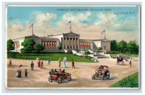 c1910 HTL Albright Art Gallery Delaware Park Buffalo NY Hold to Light Postcard