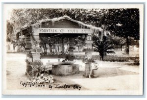1909 Fountain Of Youth Luella Day Well St. Augustine FL RPPC Photo Postcard 