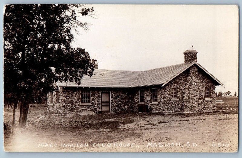 Madison South Dakota SD Postcard RPPC Photo Isaac Walton Club House c1940's