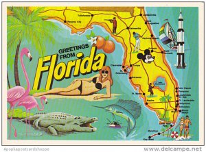 Greetings From Florida With Map