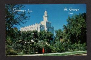 UT Greetings from ST GEORGE UTAH Postcard PC Temple