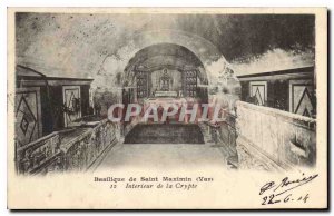 Old Postcard Basilica of Saint Maximin Var Interior Crypt