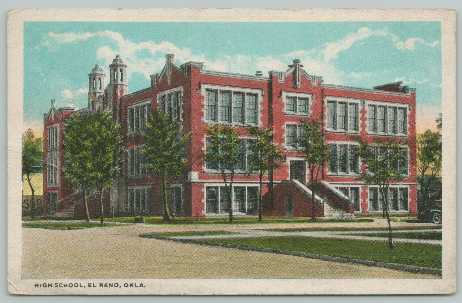 El Reno OklahomaHigh School1920s Postcard United States Oklahoma Other, Postcard