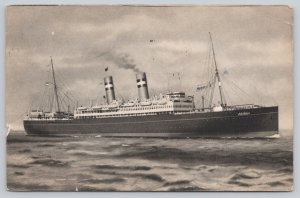 Postcard Rotterdam Netherlands Ocean Liner SS Veendam 1940s View