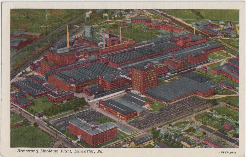 Pennsylvania Pa Postcard LANCASTER Armstrong Linoleum FACTORY Plant Birdseye