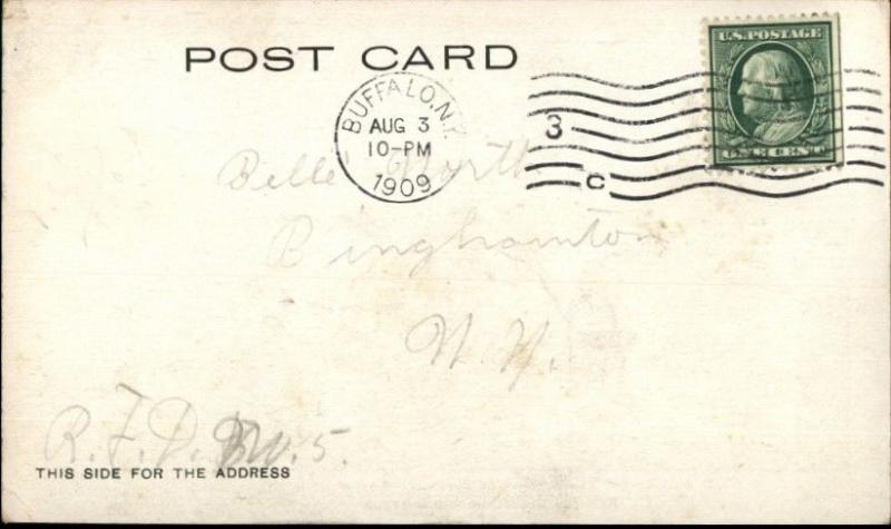 C&B Line Steamer Ship City of Buffalo w/ Company Logo 1909 Used Postcard