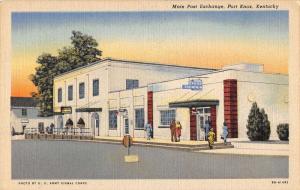 Port Knox Kentucky Main Post Exchange Linen Antique Postcard K28067