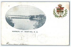 1907 Harbor Street Martins New Brunswick Canada Antique Embossed Postcard