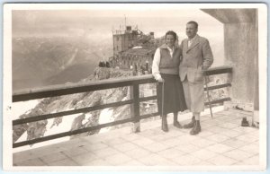 1932 Zugspitze Mountain Peak Grainau Germany RPPC Münchner Haus Real Photo A135