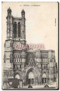 Old Postcard Troyes La Cathedrale