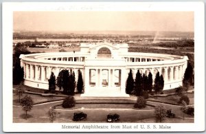 Memorial Amphitheater From Mast Of U. S. S. Maine ME Real Photo RPPC Postcard